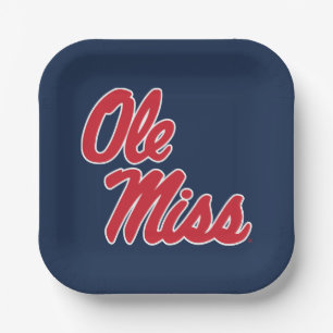 Assiettes En Carton Université du Mississippi   Ole Miss Script