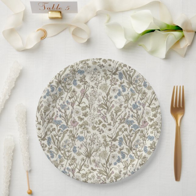 Assiettes En Carton Untamed Petals (Mariage)