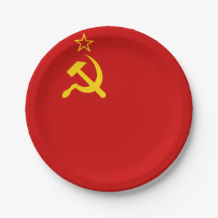 Assiettes En Carton URSS Union soviétique Faucille et marteau communis
