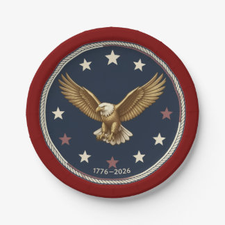 Assiettes En Carton USA 250th Annivesary Round Paper Plates
