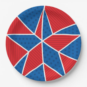 Assiettes En Carton USA Independence Day Stars and Stripes Papier Plaq
