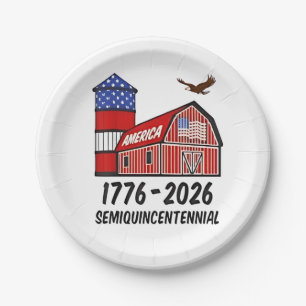 Assiettes En Carton USA Semiquincentennial 250th Anniversary 1776-2026