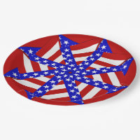 USA Teabag Folk Round 6, Red PAPER PLATES DE FÊTE