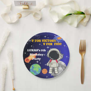 Assiettes En Carton V pour la victoire V pour le plaisir Anniversaire