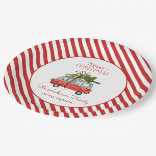 Assiettes En Carton Vacances de voiture d'aquarelle du plus Joyeux