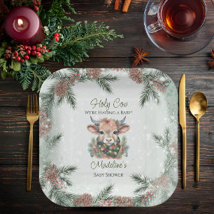 Assiettes En Carton Vacances d'hiver Highland Holy Cow Baby shower