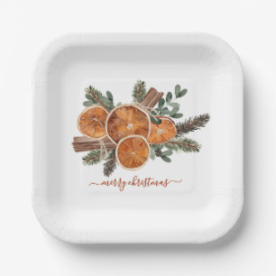 Assiettes En Carton Vacances Rustique Citrus Et Pins