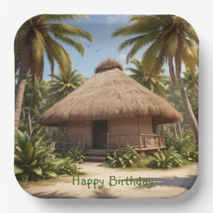 Assiettes En Carton Vacances tropicales Anniversaire