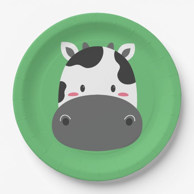 Assiettes En Carton Vache Anniversaire Enfants Salle Mur Art Plaques e (Devant)