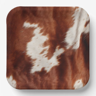 Assiettes En Carton Vache blanche Brown