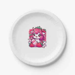 Assiettes En Carton Vache de fraise Kawaii Anime Lait de fraise _2_1