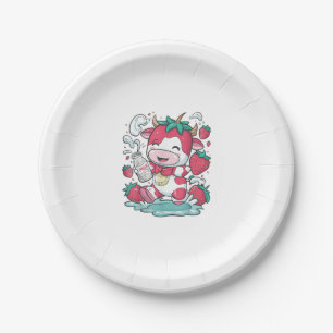 Assiettes En Carton Vache de fraise Kawaii Anime Lait de fraise _4