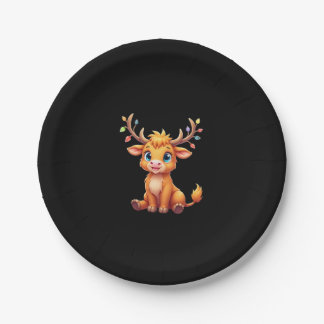 Assiettes En Carton Vache de Noël drôle lumières garçons filles mignon