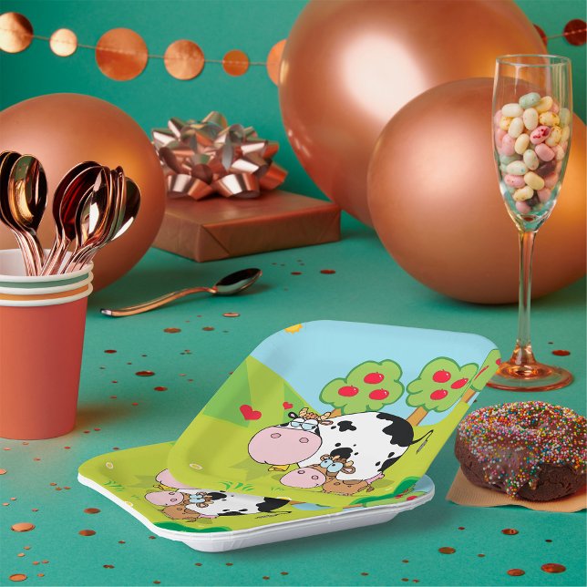 Assiettes En Carton Vache Et Veau (Créateur téléchargé)