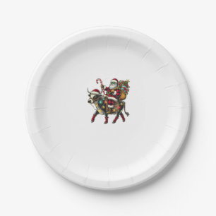 Assiettes En Carton Vache Noël Père Noël Buffalo Plaid Noël Vache Love