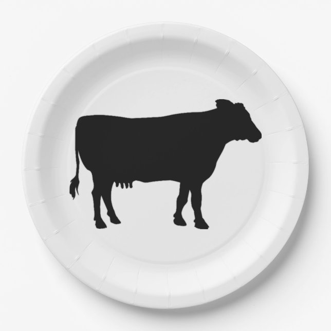 Assiettes En Carton Vache noire (Devant)