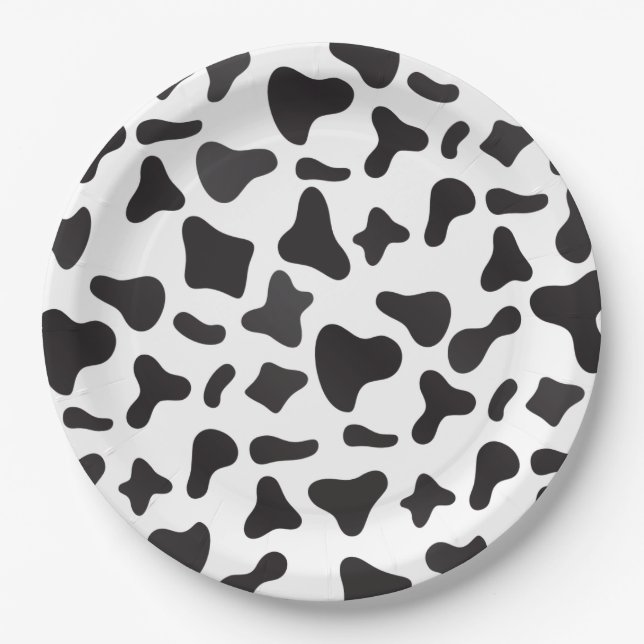 Assiettes En Carton Vache Saint Anniversaire Vache Imprimer Plaques de (Devant)