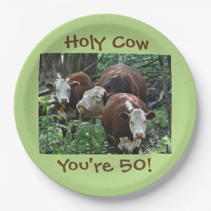 Assiettes En Carton Vache sainte vous êtes 50 plaques à papier