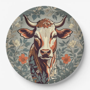 Assiettes En Carton Vache vintage William Morris Inspirée Florale