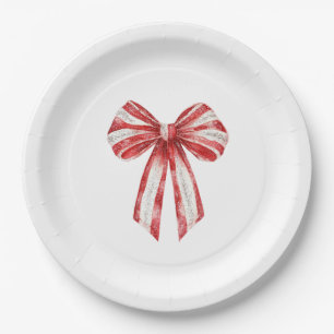 Assiettes En Carton Vaches blanches de menthe rouge de Noël