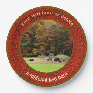 Assiettes En Carton Vaches En Automne Fête Personnalisée