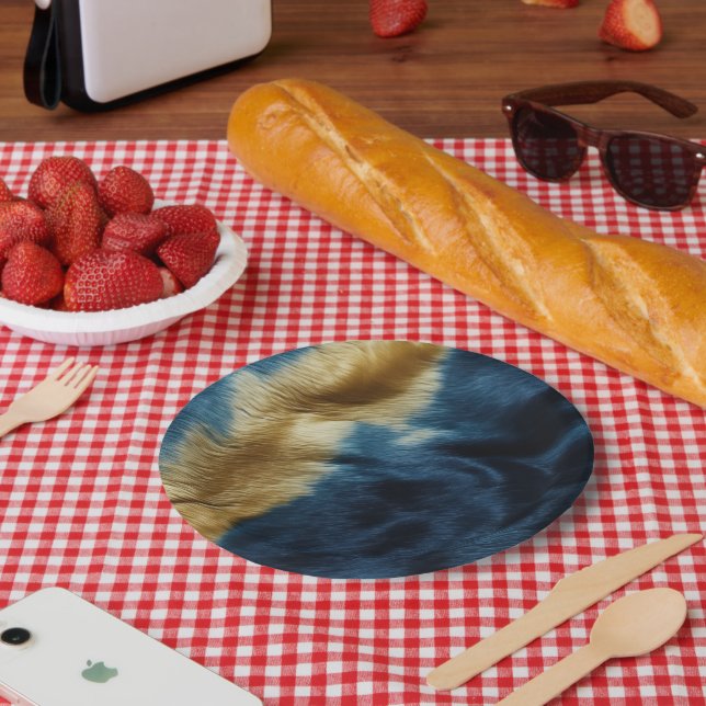 Assiettes En Carton Vachette bleue dorée du sud-ouest (Pique-nique)