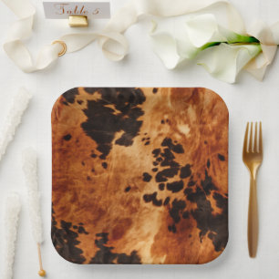 Assiettes En Carton Vachette Brown occidentale