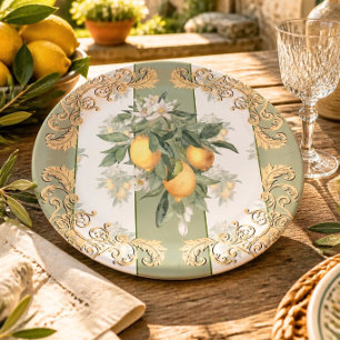 Assiettes En Carton Vaisselle élégante au citron toscan