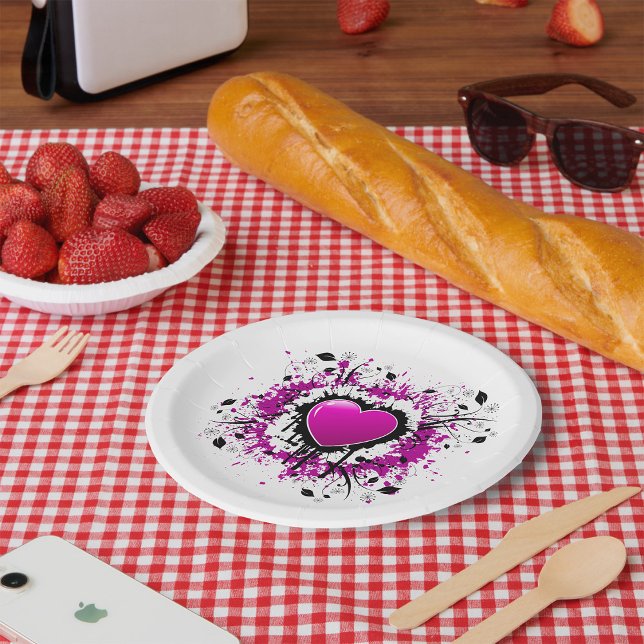Assiettes En Carton Valentine Purple Heart (Créateur téléchargé)