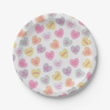 Valentines Jour Bonbons Coeurs Plaque en papier
