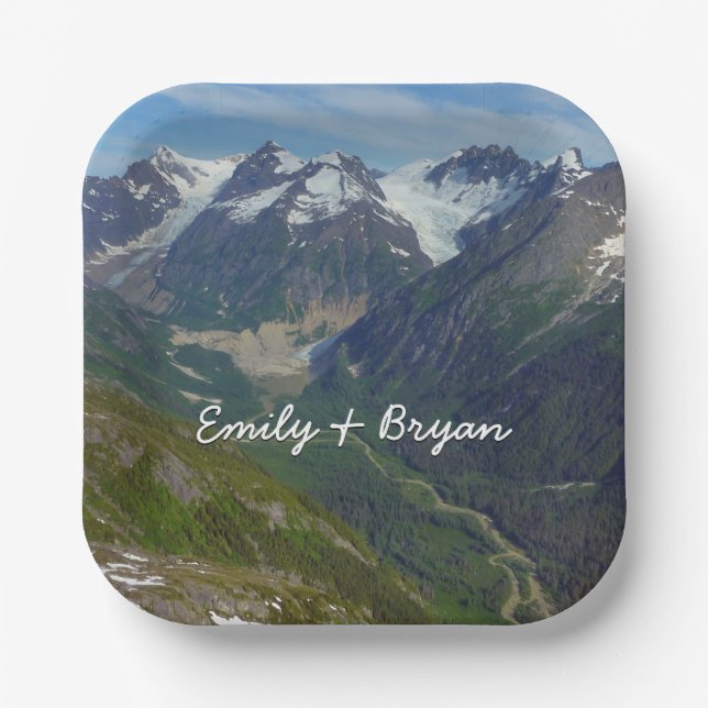 Assiettes En Carton Vallée sculptée par les glaciers de l'Alaska (Recto)