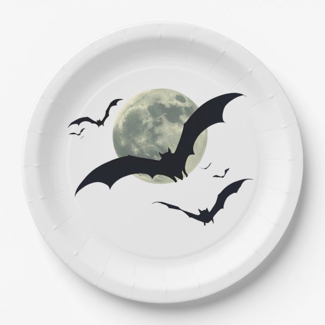Assiettes En Carton Vampire Bats Halloween (Devant)