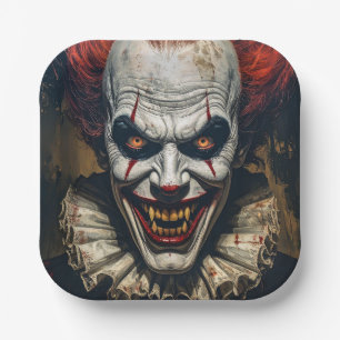 Assiettes En Carton Vampire Clown Halloween Plaques papier de partie
