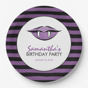 Assiettes En Carton Vampire Lips Goth Anniversaire Plaques papier