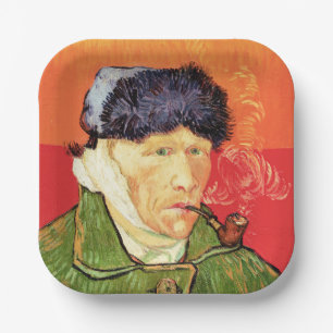 Assiettes En Carton Van Gogh - Autoportrait avec l'oreille bandée et p