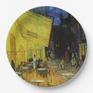 Assiettes En Carton Van Gogh; Café Terrasse en soirée