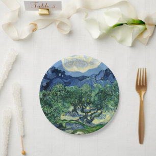 Assiettes En Carton Van Gogh Les Oliviers Paysage Peinture