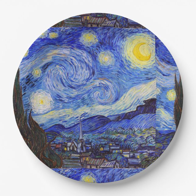 Assiettes En Carton Van Gogh , “Starry Night” (Devant)