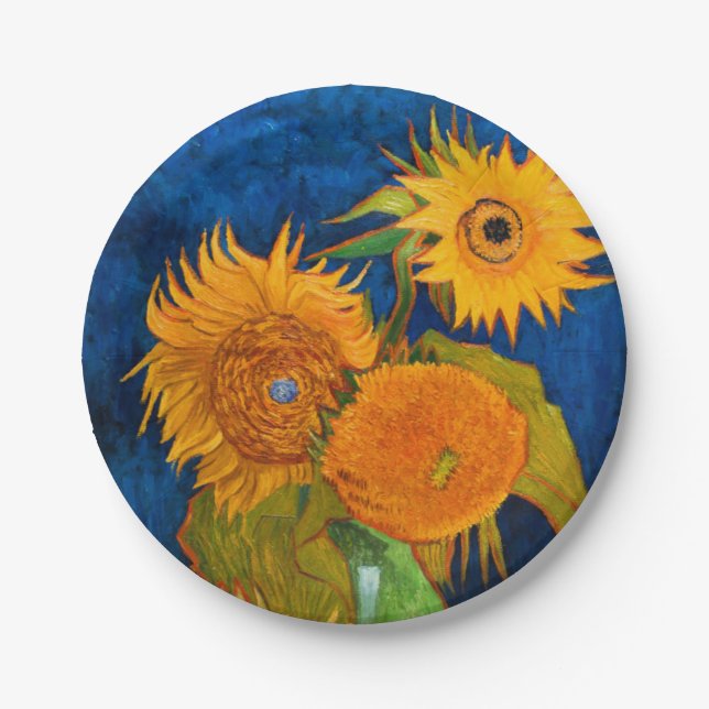 Assiettes En Carton Van Gogh Sunflowers (Devant)