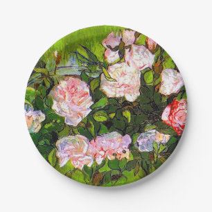 Assiettes En Carton Van Gogh Vie morte avec des roses roses roses