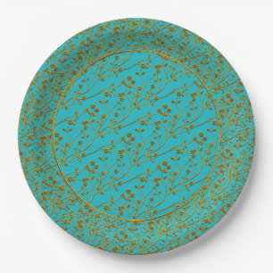 Assiettes En Carton Vaporisateur floral, AQUA-OR 6 PAPIERS PLAQUES DE 