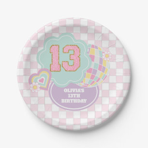 Assiettes En Carton Varsity pastel patch 13e anniversaire