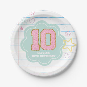 Assiettes En Carton Varsity pastel patch carnet 10e anniversaire