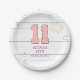 Assiettes En Carton Varsity pastel patch carnet 11e anniversaire