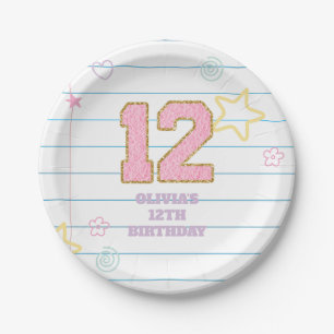 Assiettes En Carton Varsity pastel patch carnet 12e anniversaire