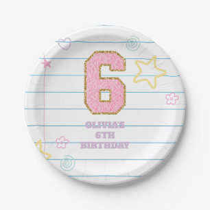Assiettes En Carton Varsity pastel patch carnet 6e anniversaire