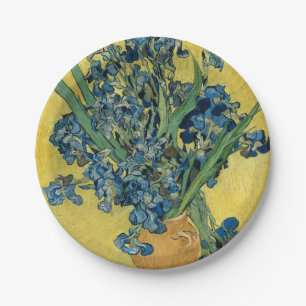 Assiettes En Carton Vase avec Irises par Van Gogh