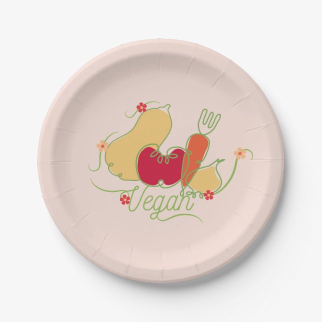 Assiettes En Carton végétalien (Devant)