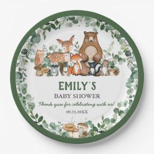 Assiettes En Carton Végétation Bois Animaux Baby shower Anniversa