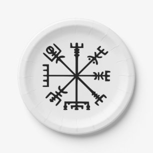 Assiettes En Carton Vegvísir (Viking Compass)